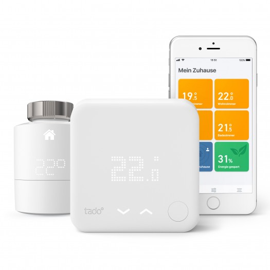 Die V3+-Produktreihe besteht aus einem Heizungs- und einem Wandthermostat sowie neuer Software. (Bild: Tado)